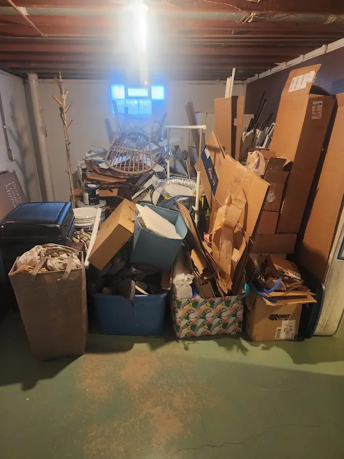 Roll-off dumpster container at job site for 6 Yard Dumpster Rental in Swampscott